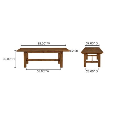 Mikoshi Small Dining Table Vintage Brown EW-1025-03-0 EW 1025 03 0 70