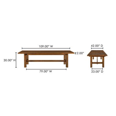 Mikoshi Large Dining Table Vintage Brown EW-1026-03-0 EW 1026 03 0 70