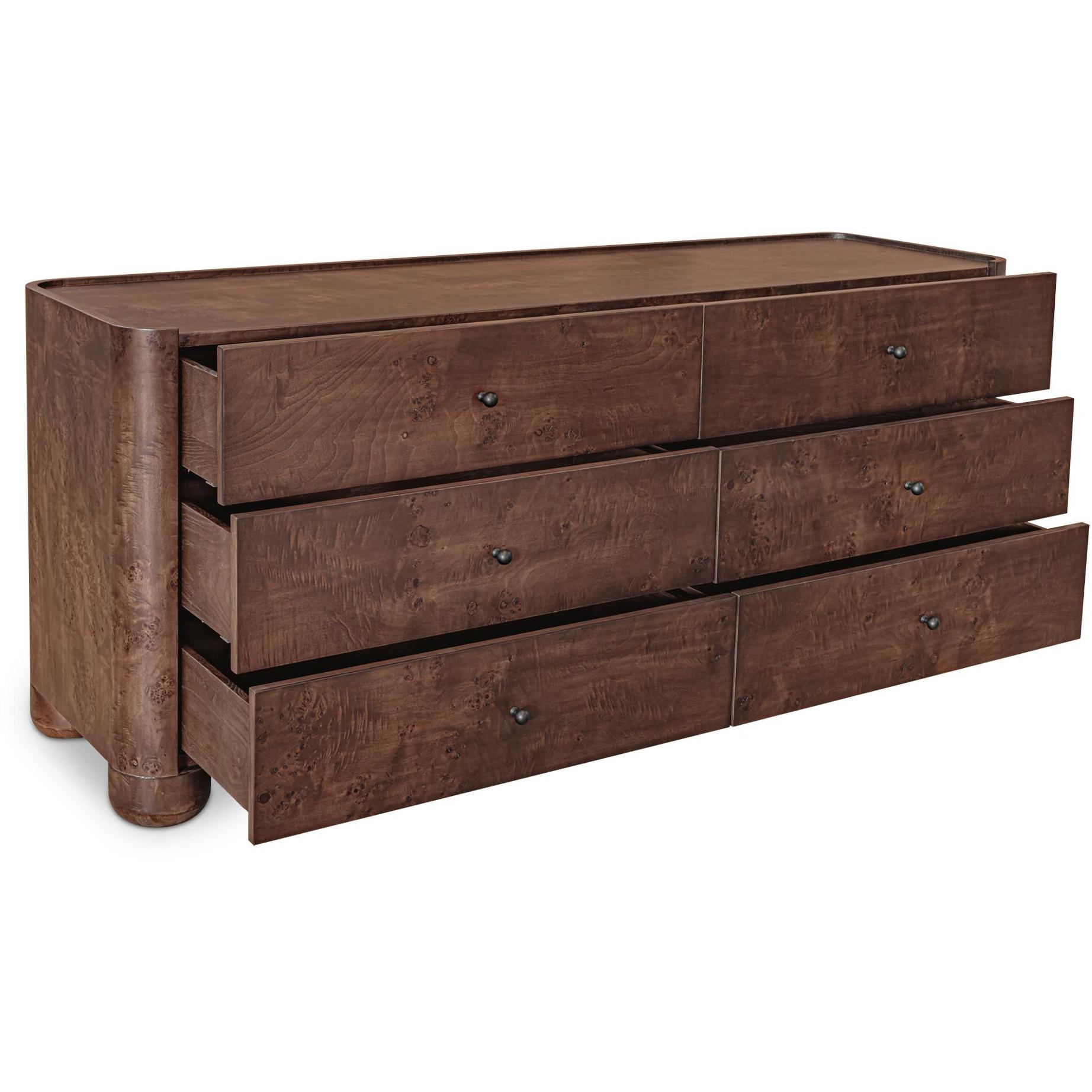 Gibson 6 Drawer Dresser Dark Brown 2 Gibson 6 Drawer Dresser Dark Brown - Image 2