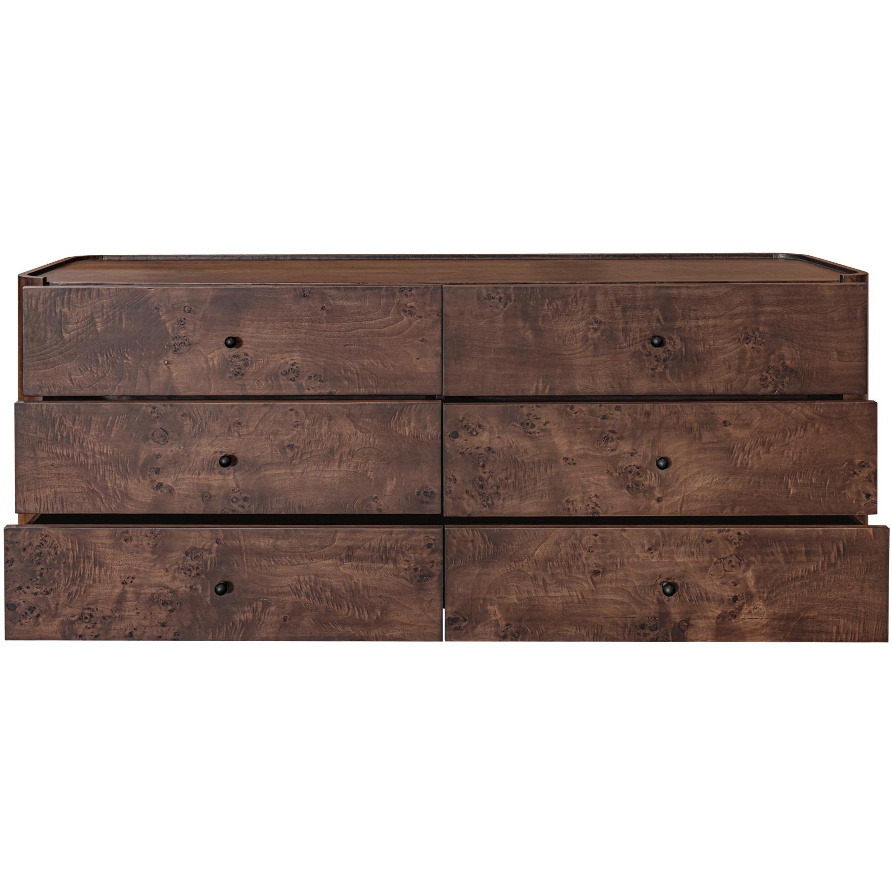 Gibson 6 Drawer Dresser Dark Brown 4 Gibson 6 Drawer Dresser Dark Brown - Image 4