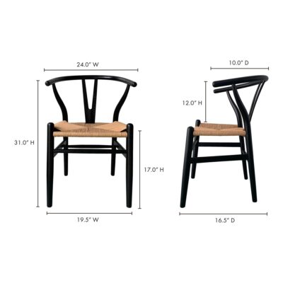 Ventana Dining Chair Black And Natural (Set of 2) FG-1015-37 FG 1015 37 70