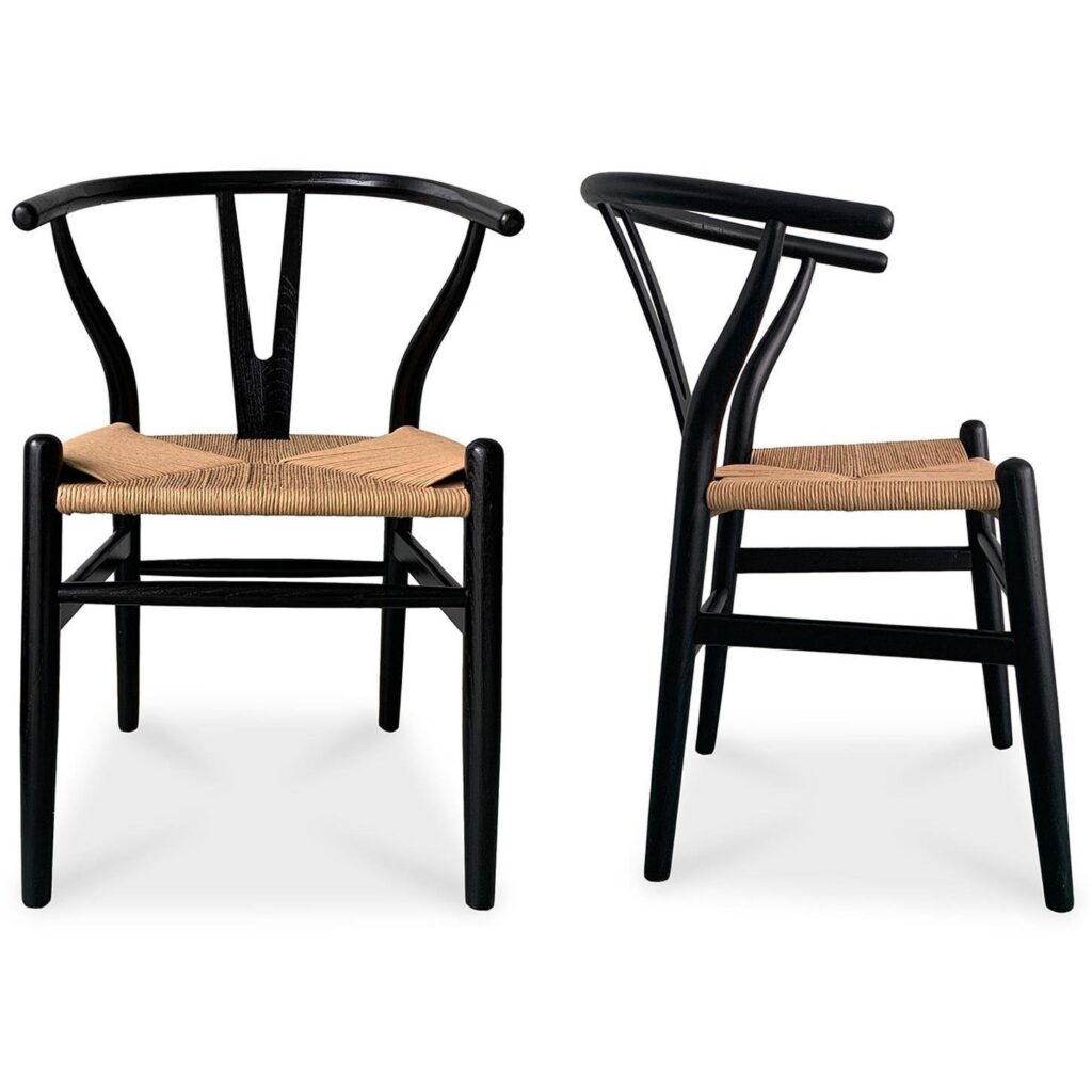 Ventana Dining Chair Black And Natural (Set of 2)