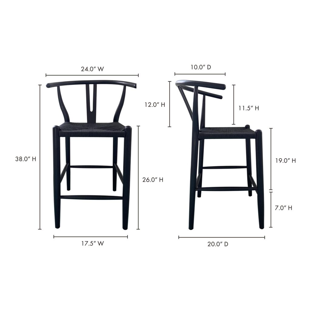 Ventana Counter Stool Black - Image 7