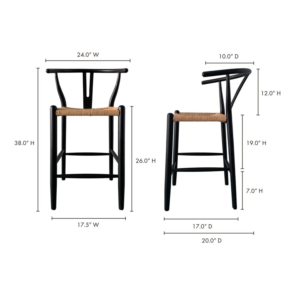 Ventana Counter Stool Black And Natural - Image 7