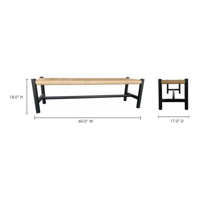 Hawthorn Bench Large Black FG-1028-02 FG 1028 02 70