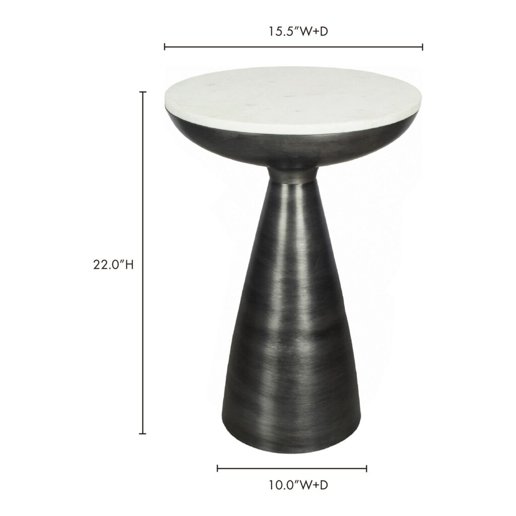 Font Side Table White Marble - Image 5