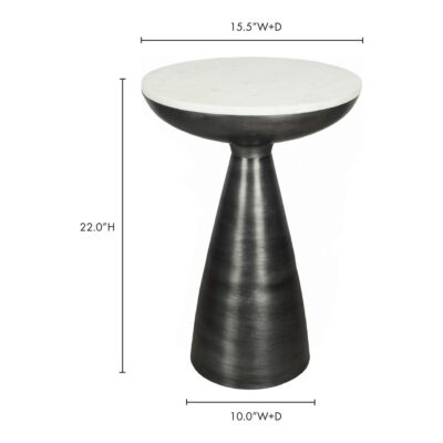 Font Side Table White Marble FI-1032-18 FI 1032 18 70