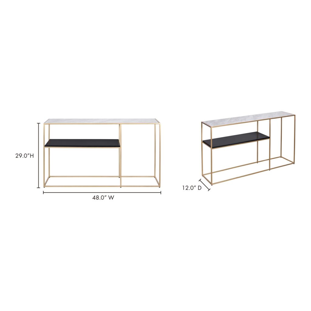 Mies Console Gold Marble Table - Image 6