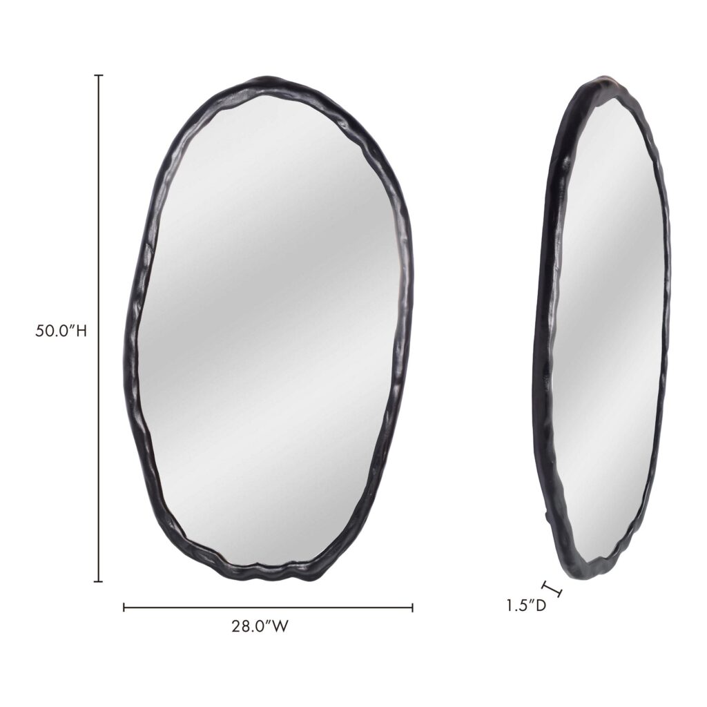 Foundry Oval Mirror Black - Image 5