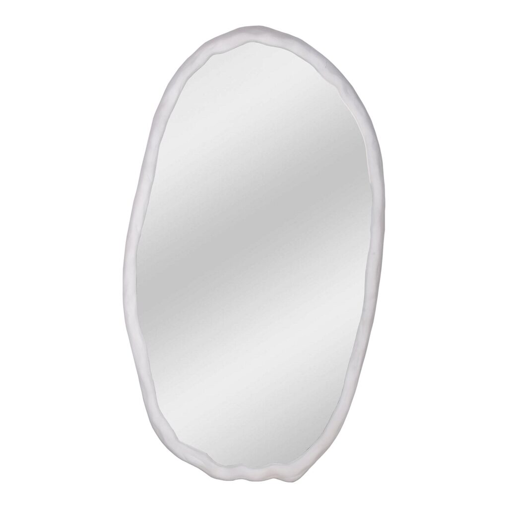 Foundry Oval Mirror White