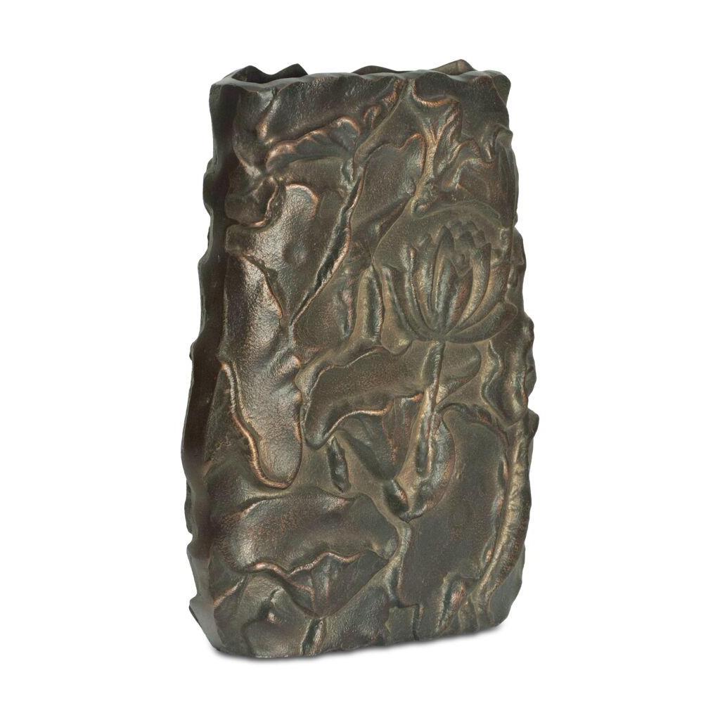 Sabine Cast Aluminum Vase Antique Brass 2 Sabine Cast Aluminum Vase Antique Brass - Image 2