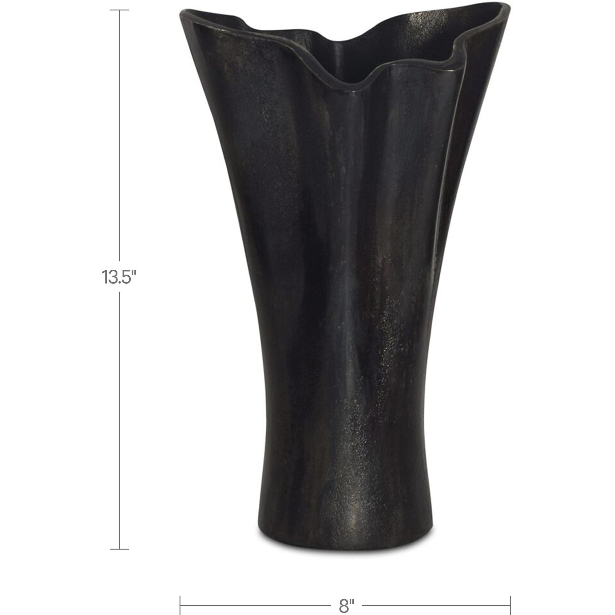 Yeri Cast Aluminum Vase Black 6 Yeri Cast Aluminum Vase Black - Image 6