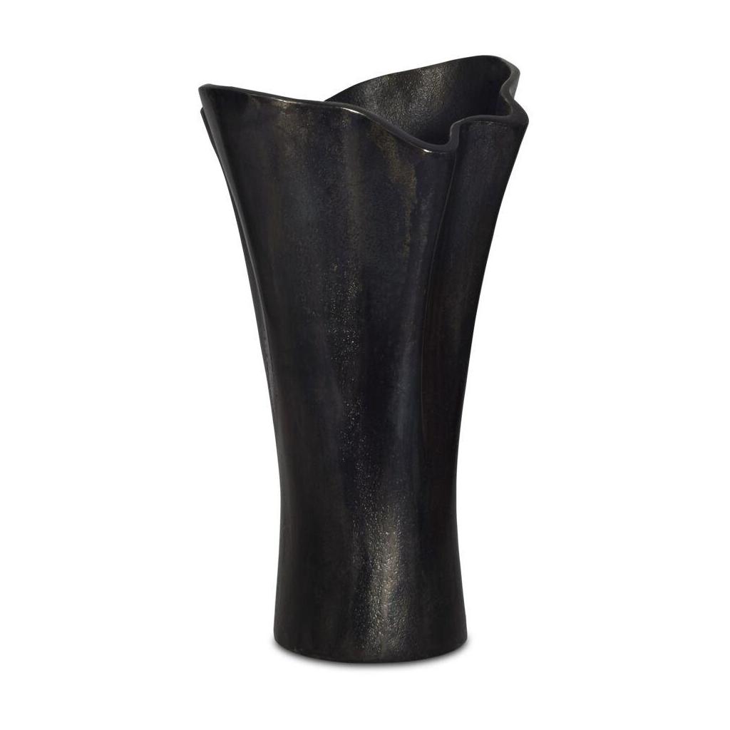 Yeri Cast Aluminum Vase Black 2 Yeri Cast Aluminum Vase Black - Image 2