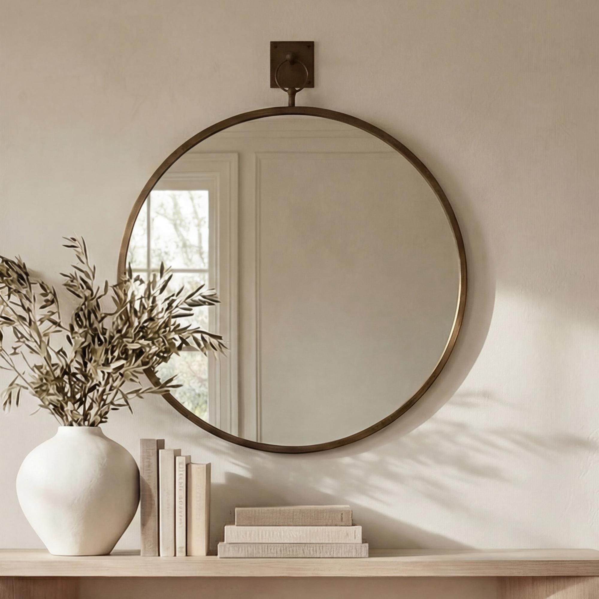 Cameo Mirror Aged Brass 2 Cameo Mirror Aged Brass - Image 2