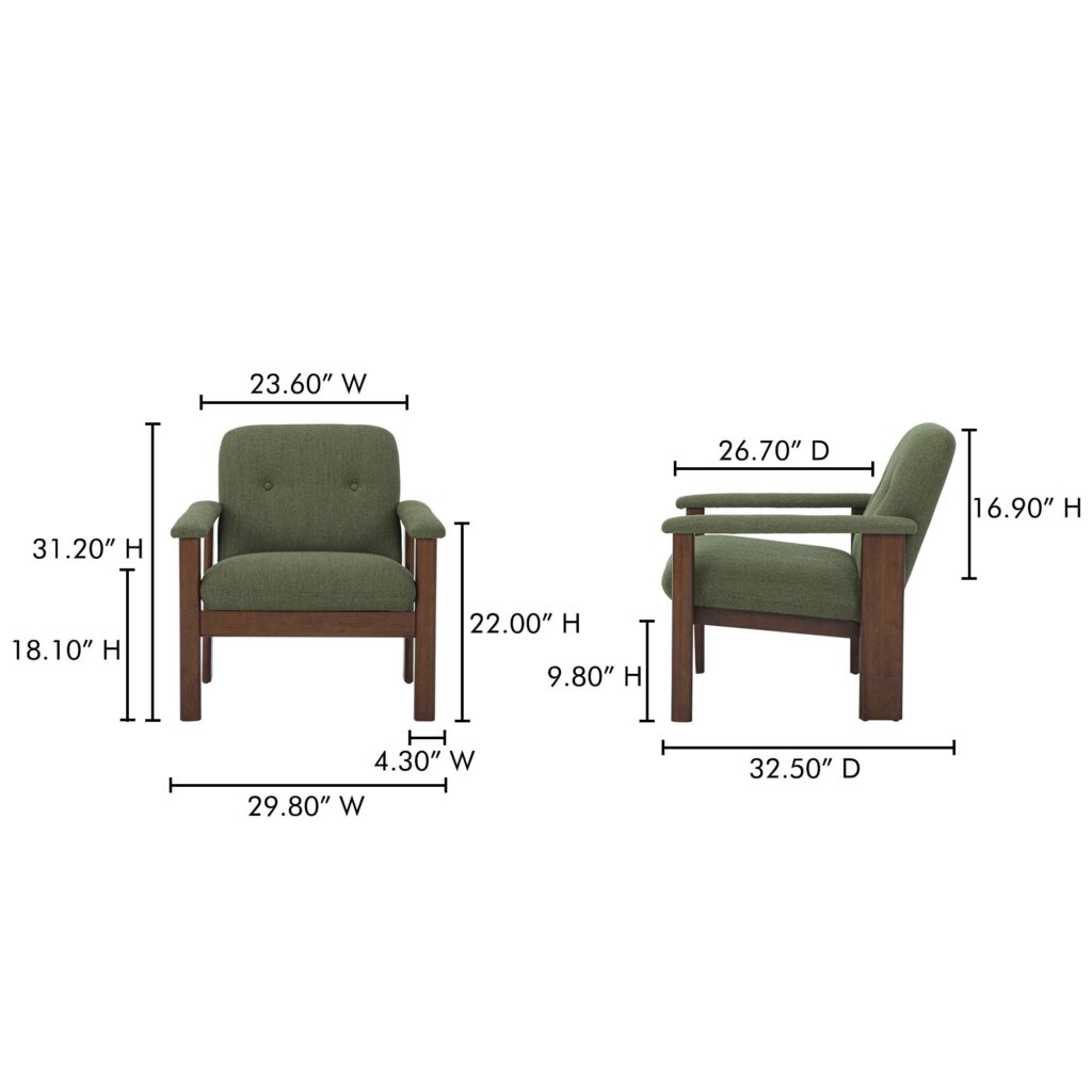 Parker Lounge Chair Green - Image 7