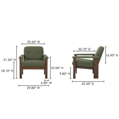 Parker Lounge Chair Green FO-1000-16 FO 1000 16 70