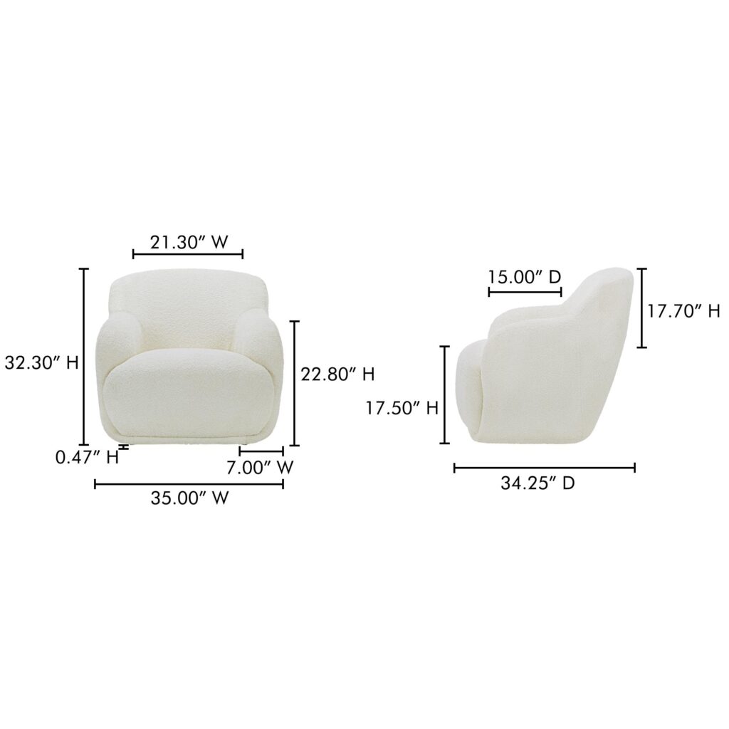 Stevie Lounge Chair Cream - Image 8