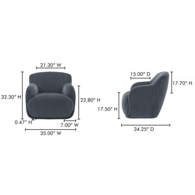 Stevie Lounge Chair Slate Blue FO-1001-19 FO 1001 19 70