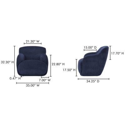 Stevie Lounge Chair Navy FO-1001-46 FO 1001 46 70