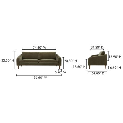 Quinn Sofa Cedar Green FO-1004-27 FO 1004 27 70