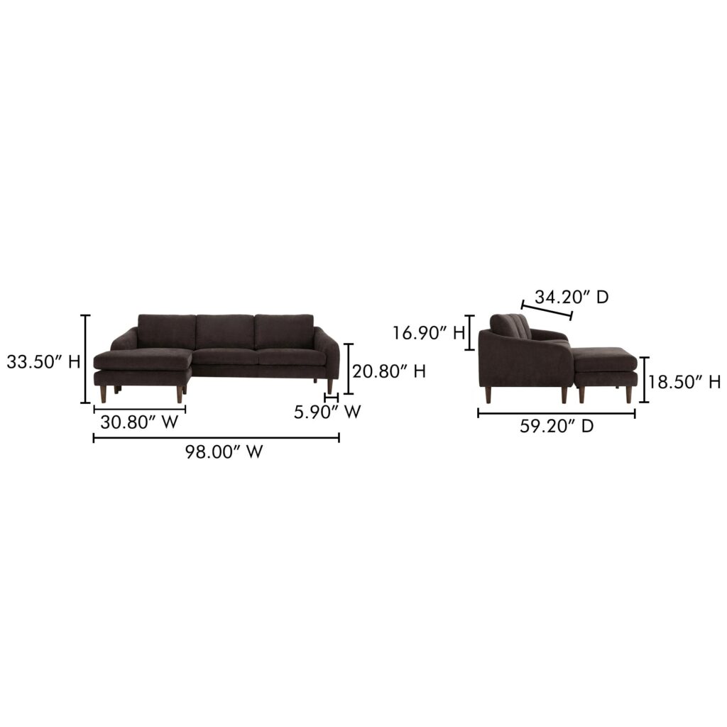 Quinn Sectional Dark Brown - Image 11