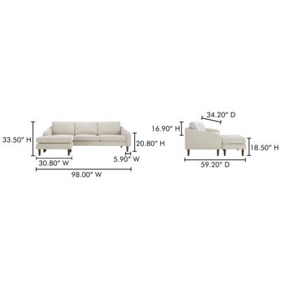 Quinn Sectional Oatmeal FO-1005-34 FO 1005 34 70