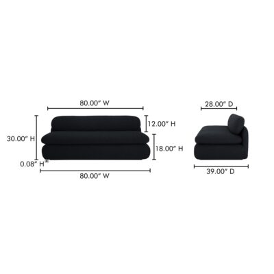 Scout Sofa Black FO-1008-02 FO 1008 02 70