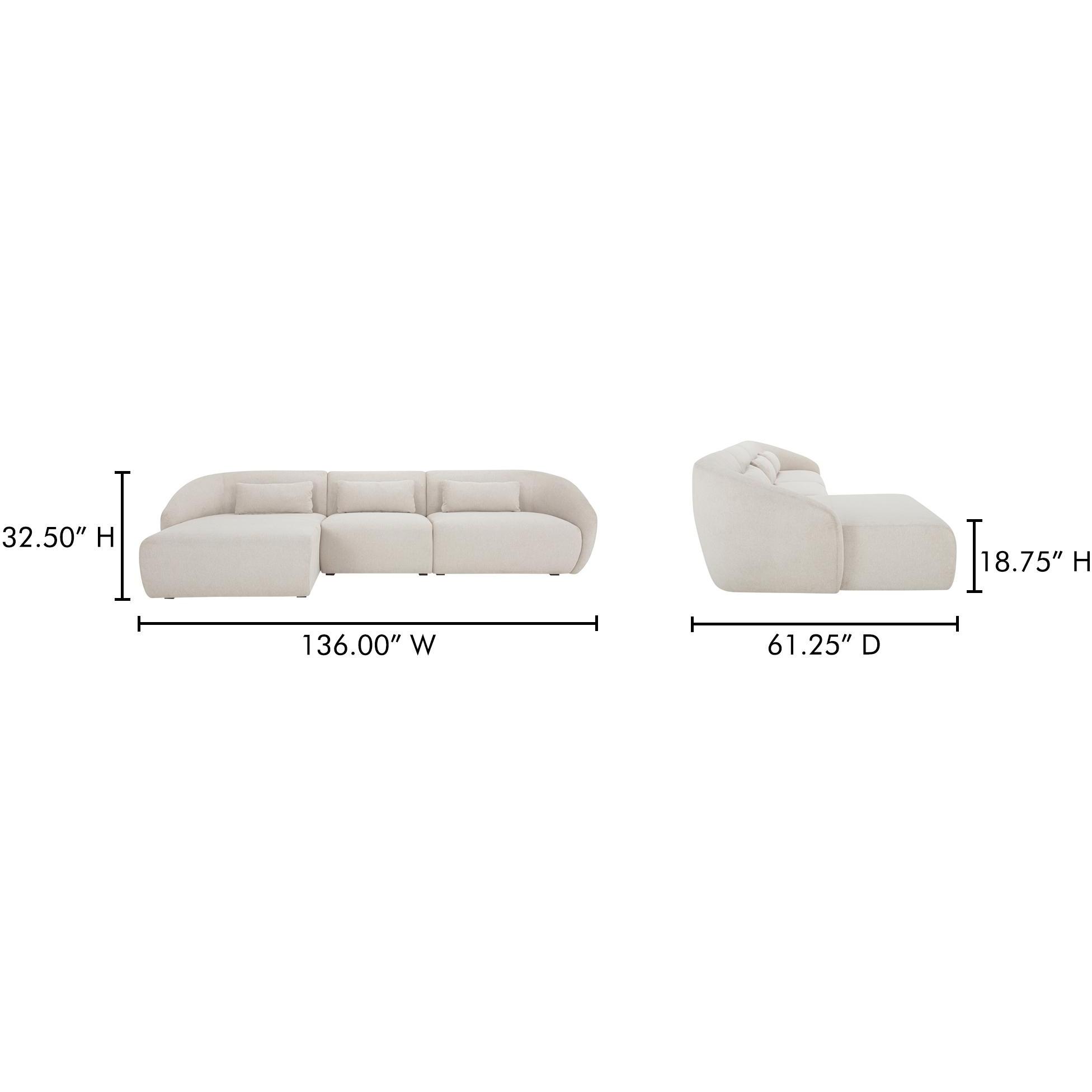 Amelia Lounge Modular Left Sectional Warm White 11 Amelia Lounge Modular Left Sectional Warm White - Image 11