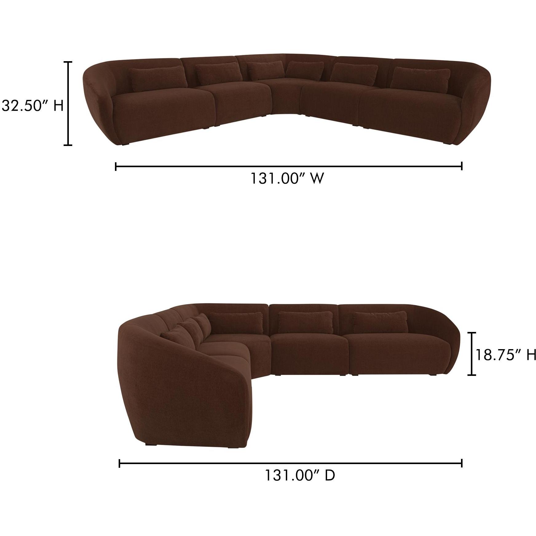 Amelia Classic L-Shaped Modular Left Sectional Chestnut 10 Amelia Classic L-Shaped Modular Left Sectional Chestnut - Image 10