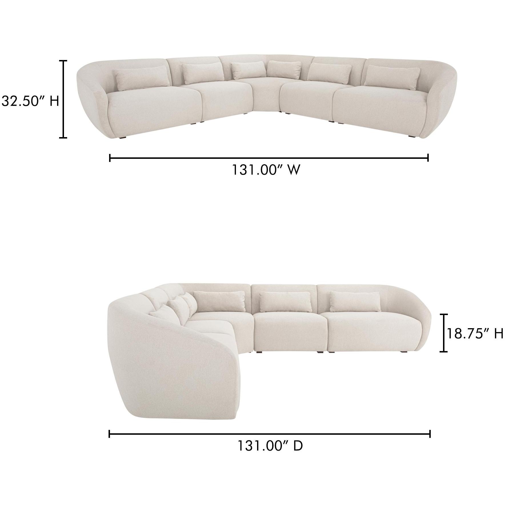 Amelia Classic L-Shaped Modular Left Sectional Warm White 10 Amelia Classic L-Shaped Modular Left Sectional Warm White - Image 10