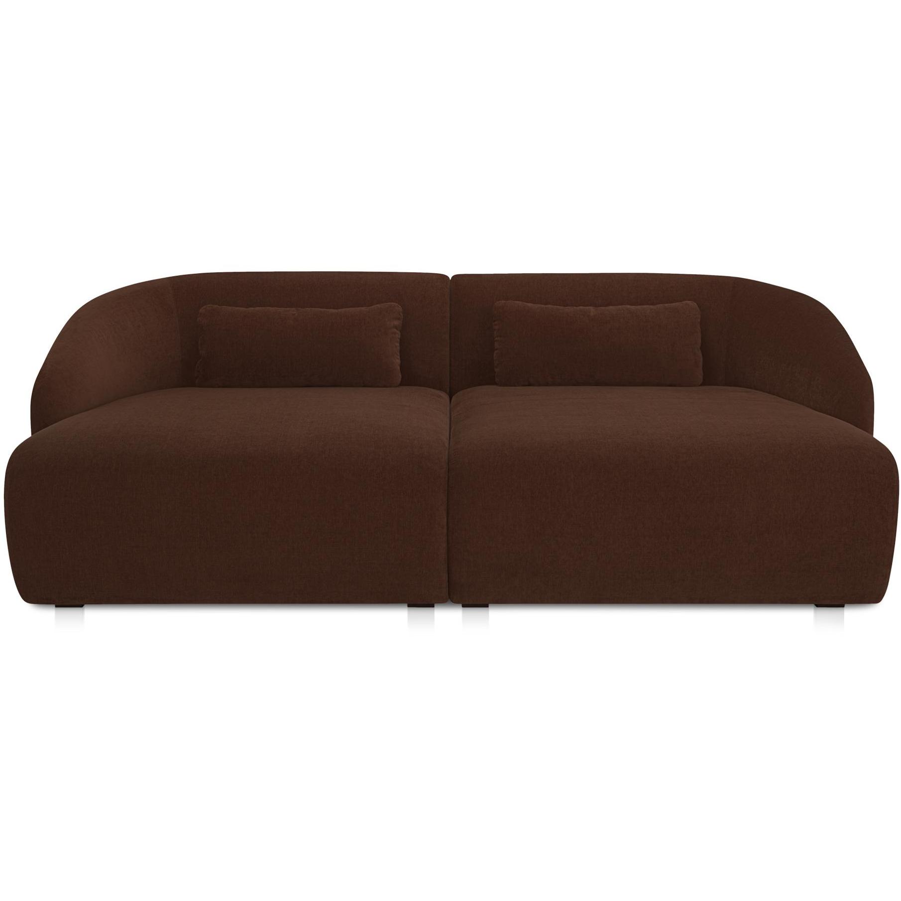 Amelia Double Chaise Modular Sectional Chestnut