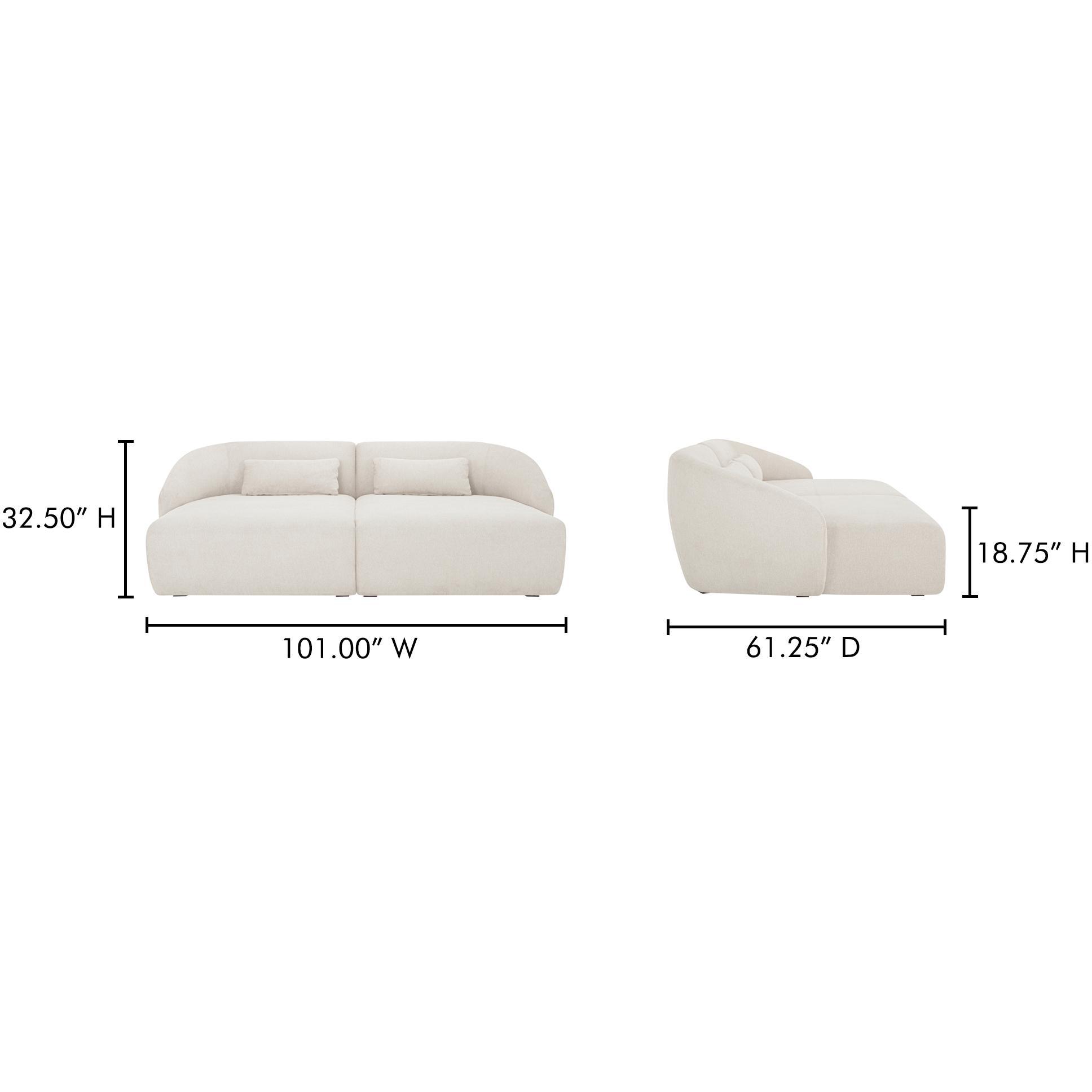 Amelia Double Chaise Modular Sectional Warm White 9 Amelia Double Chaise Modular Sectional Warm White - Image 9