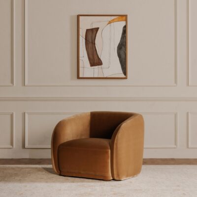 Faye Accent Chair Tan Faux Mohair FO-1028-40 FO 1028 40 10