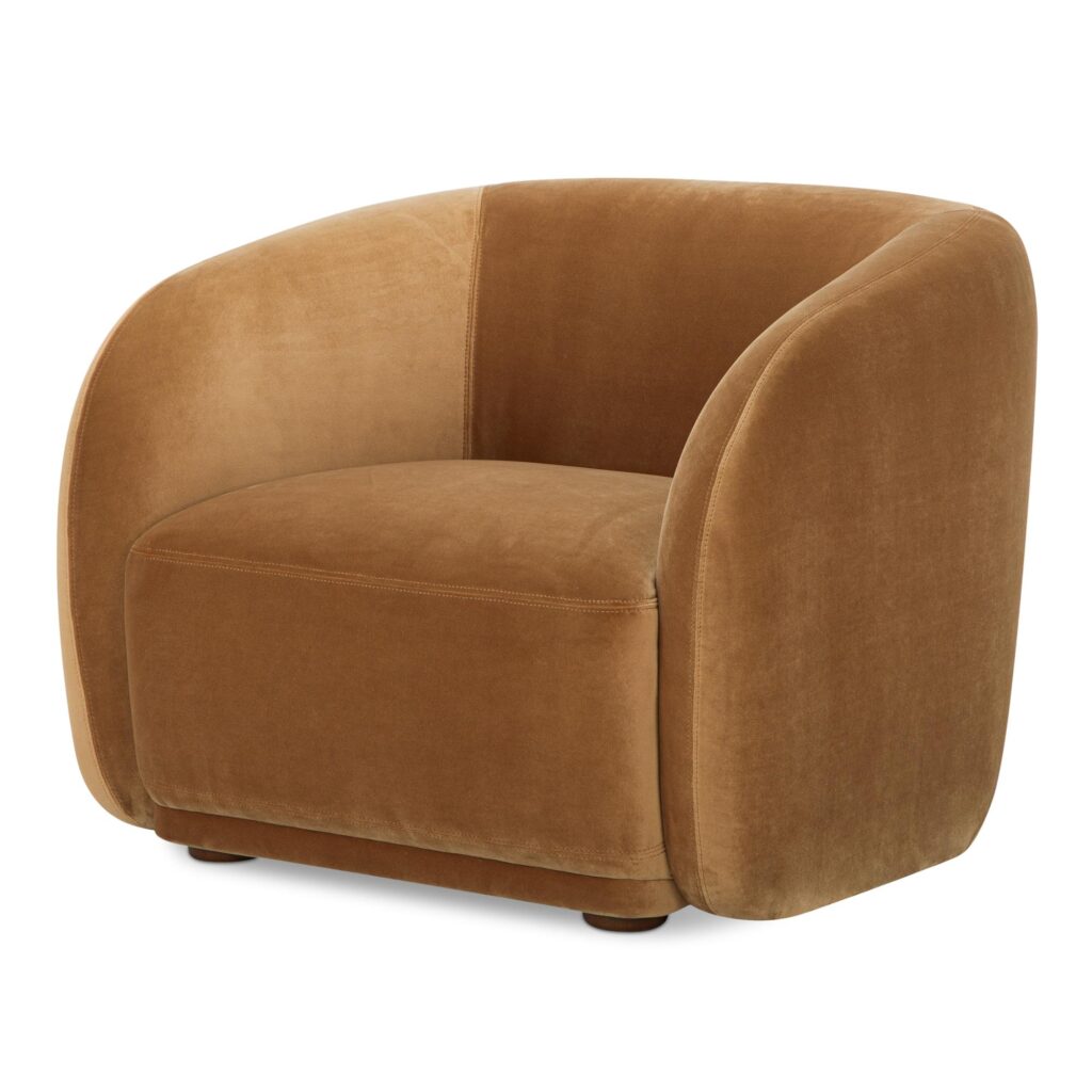 Faye Accent Chair Tan Faux Mohair - Image 2