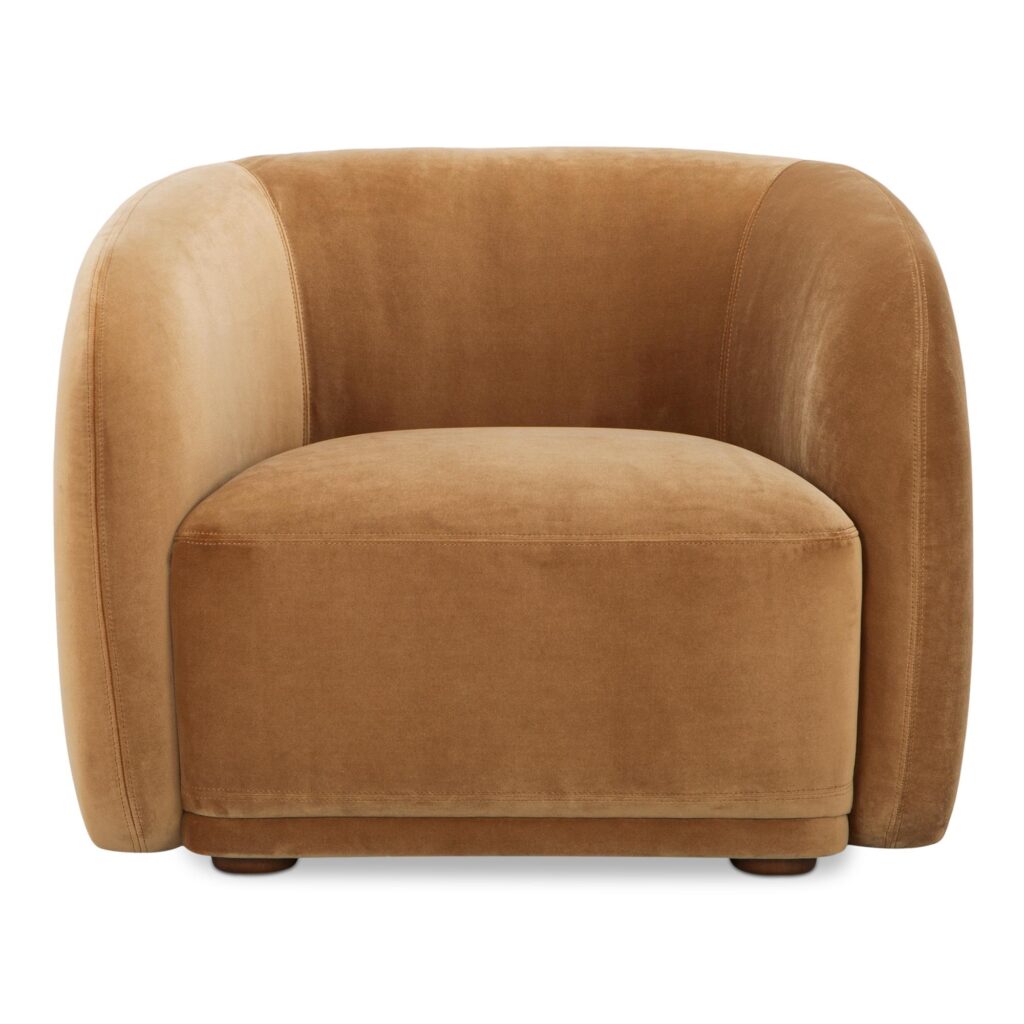 Faye Accent Chair Tan Faux Mohair