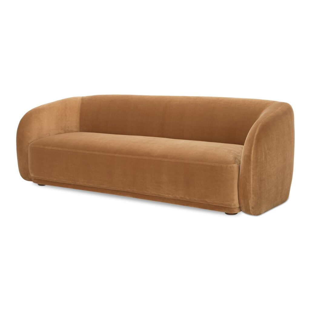 Faye Sofa Tan Faux Mohair - Image 2