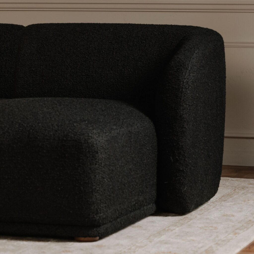 Faye Left Sectional Black Boucle - Image 6