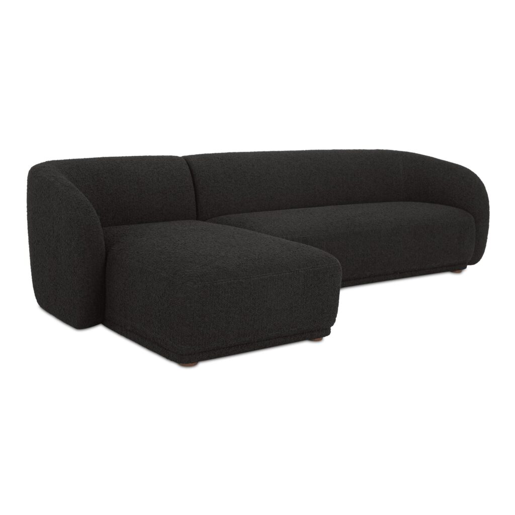 Faye Left Sectional Black Boucle - Image 2