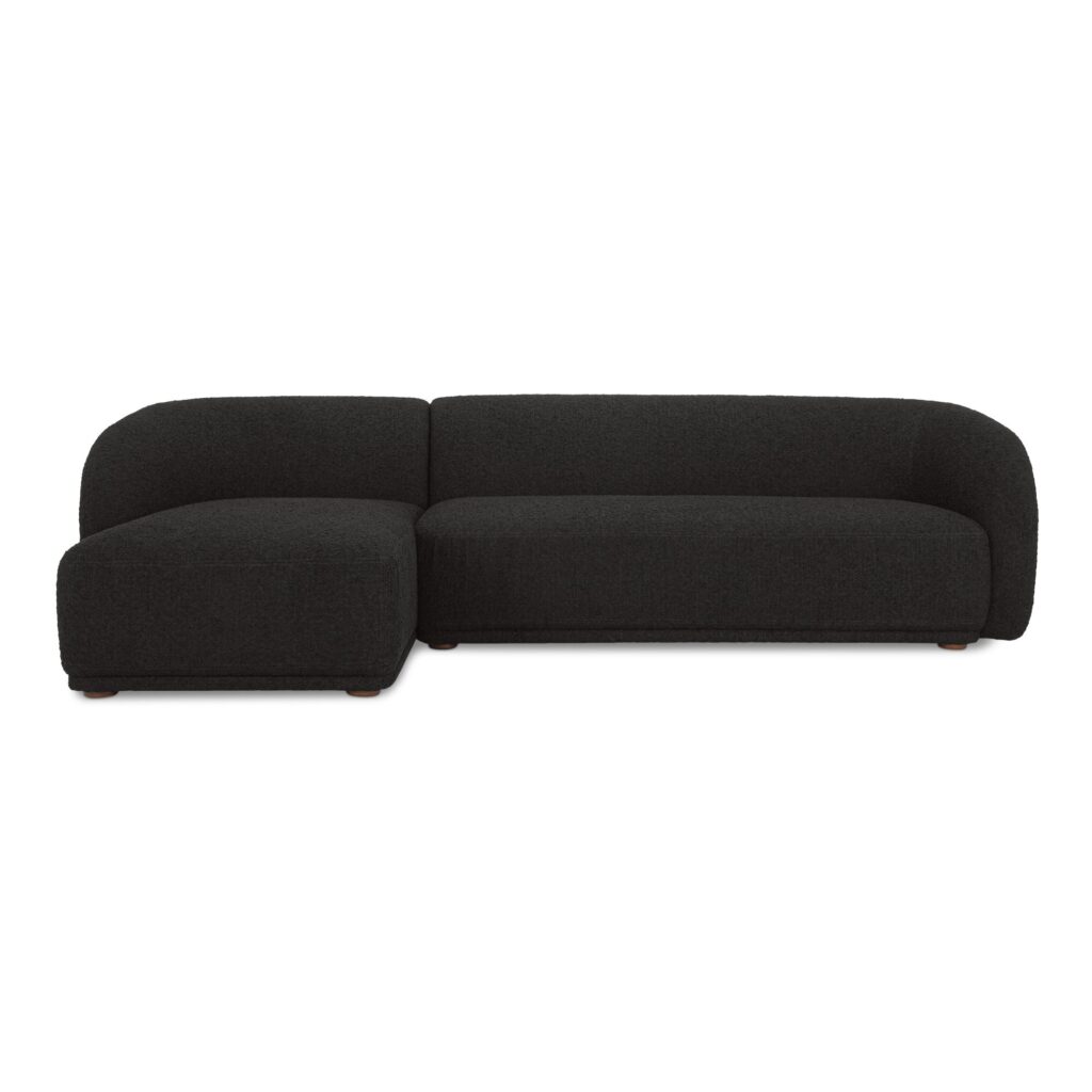 Faye Left Sectional Black Boucle