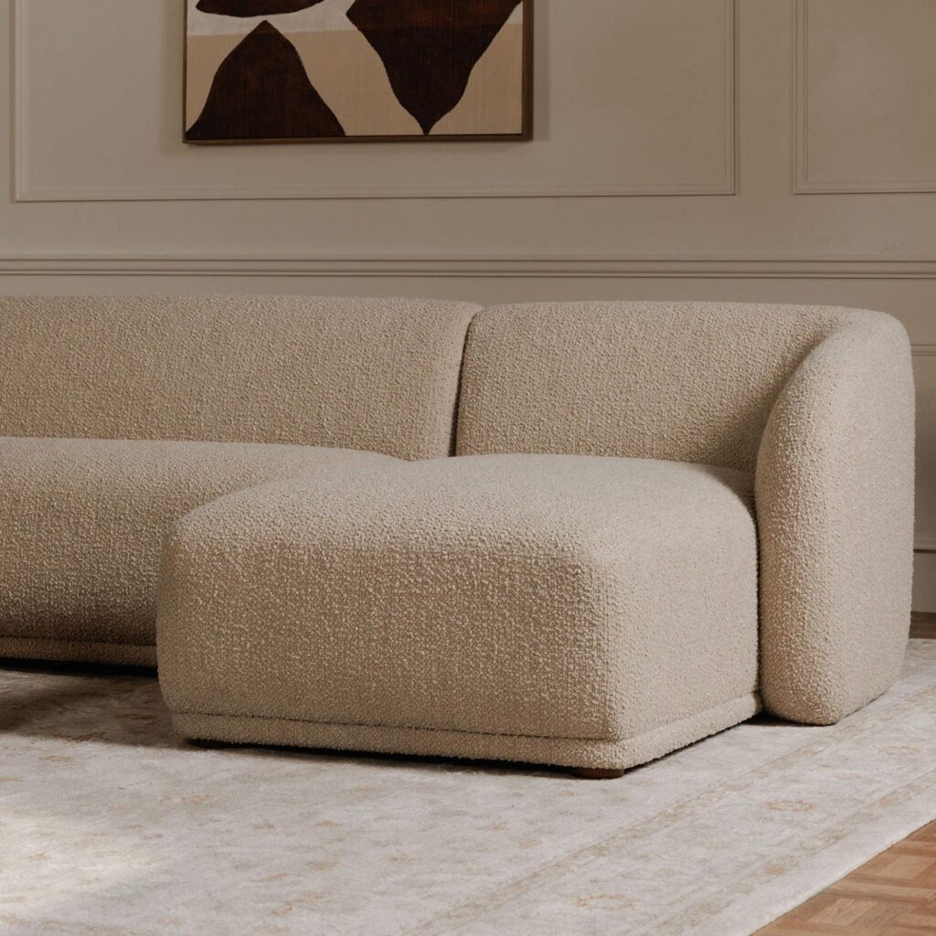 Faye Left Sectional Beige Boucle - Image 6