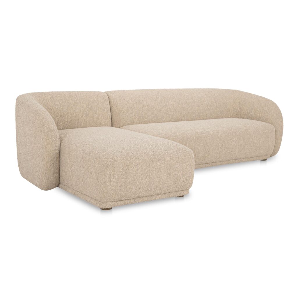 Faye Left Sectional Beige Boucle - Image 2