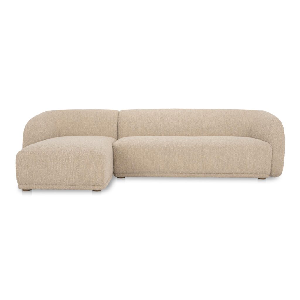 Faye Left Sectional Beige Boucle