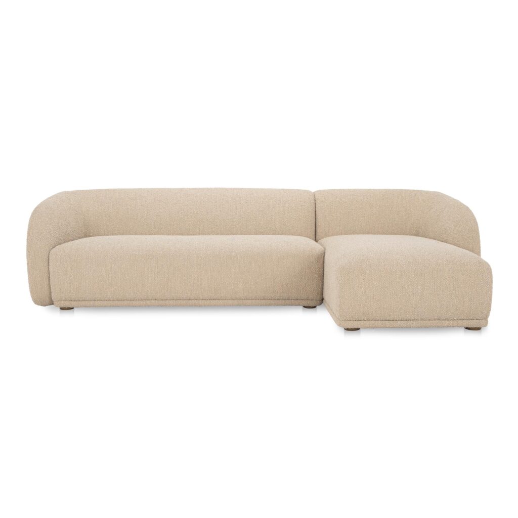 Faye Right Sectional Beige Boucle