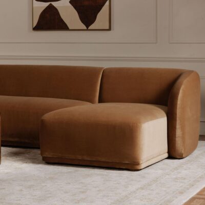 Faye Left Sectional Tan Faux Mohair FO-1030-40-L-0 FO 1030 40 L 0 10