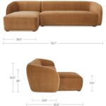 Faye Left Sectional Tan Faux Mohair FO-1030-40-L-0 FO 1030 40 L 0 70