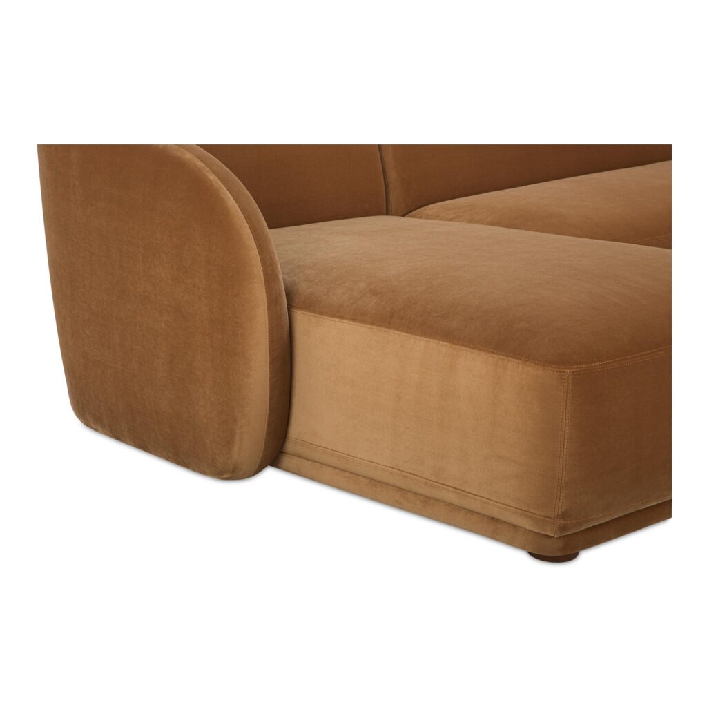 Faye Left Sectional Tan Faux Mohair - Image 5