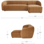 Faye Right Sectional Tan Faux Mohair FO-1030-40-R-0 FO 1030 40 R 0 70
