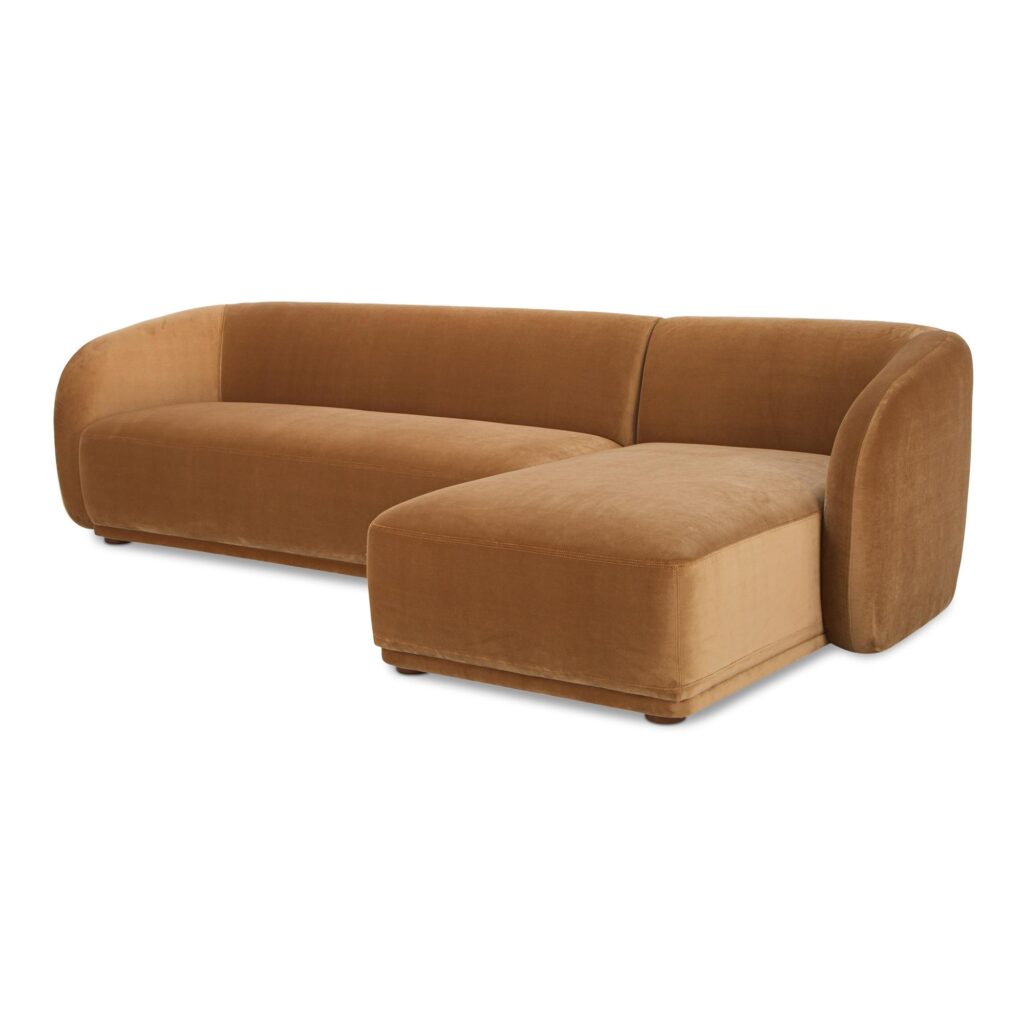 Faye Right Sectional Tan Faux Mohair - Image 2