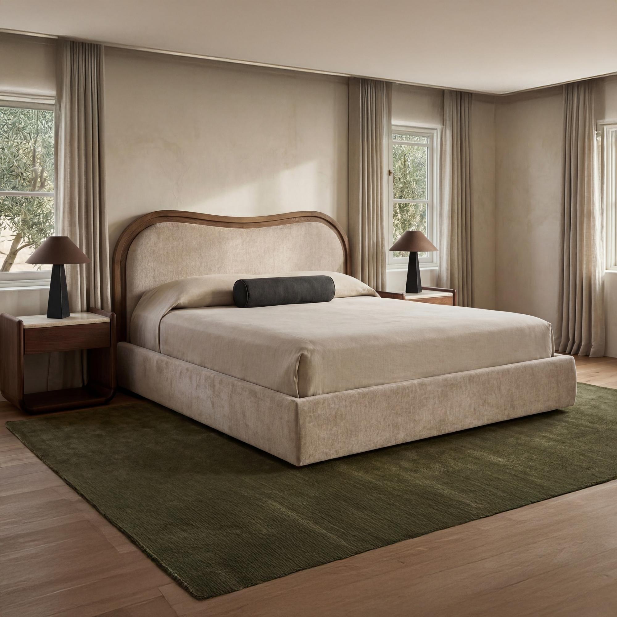 Camilla Queen Bed Oat 2 Camilla Queen Bed Oat - Image 2