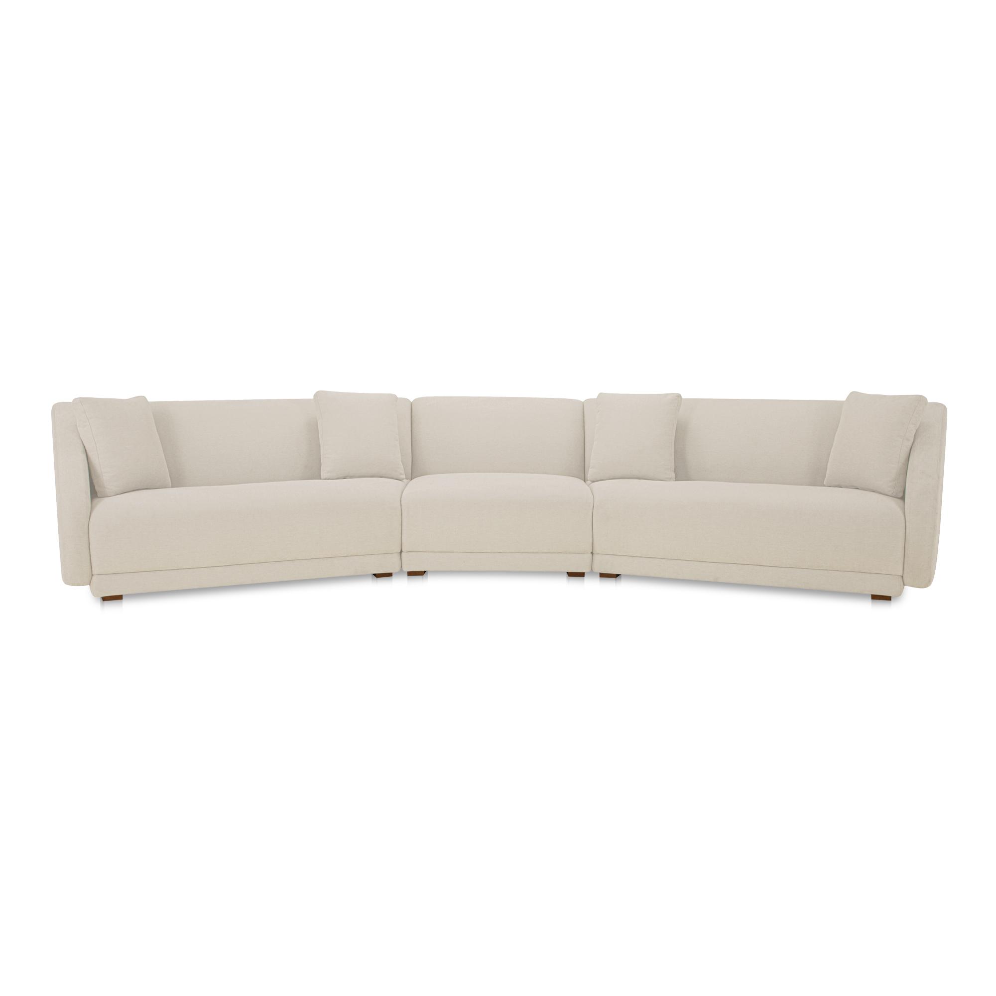 Fraser 3 Piece Modular Sectional with Slipper White
